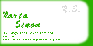 marta simon business card